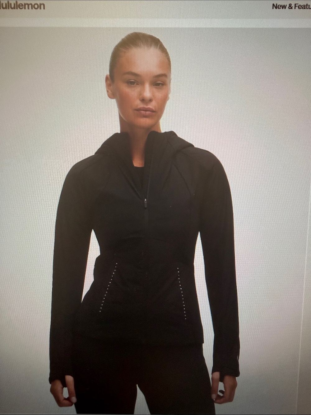 lululemon athletica Black Hooded Zip Athletic Jacket